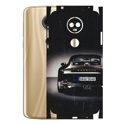 Motorola Phone Skins (All Models) - New Black Porsche GT3 - 3D Embossed Finish (L-327) Motorola Moto E5 Plus