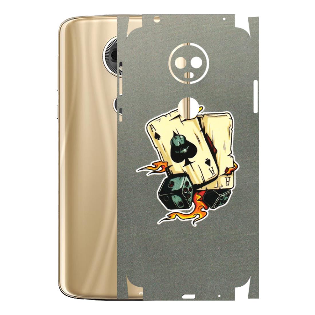 Motorola Phone Skins (All Models) - Grey Cards Of Ace - 3D Embossed Finish (L-77) Motorola Moto E5 Plus