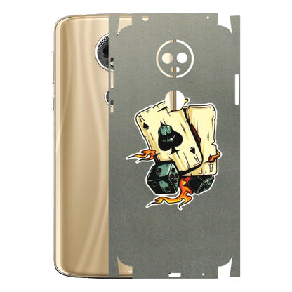 Motorola Phone Skins (All Models) - Grey Cards Of Ace - 3D Embossed Finish (L-77) Motorola Moto E5 Plus