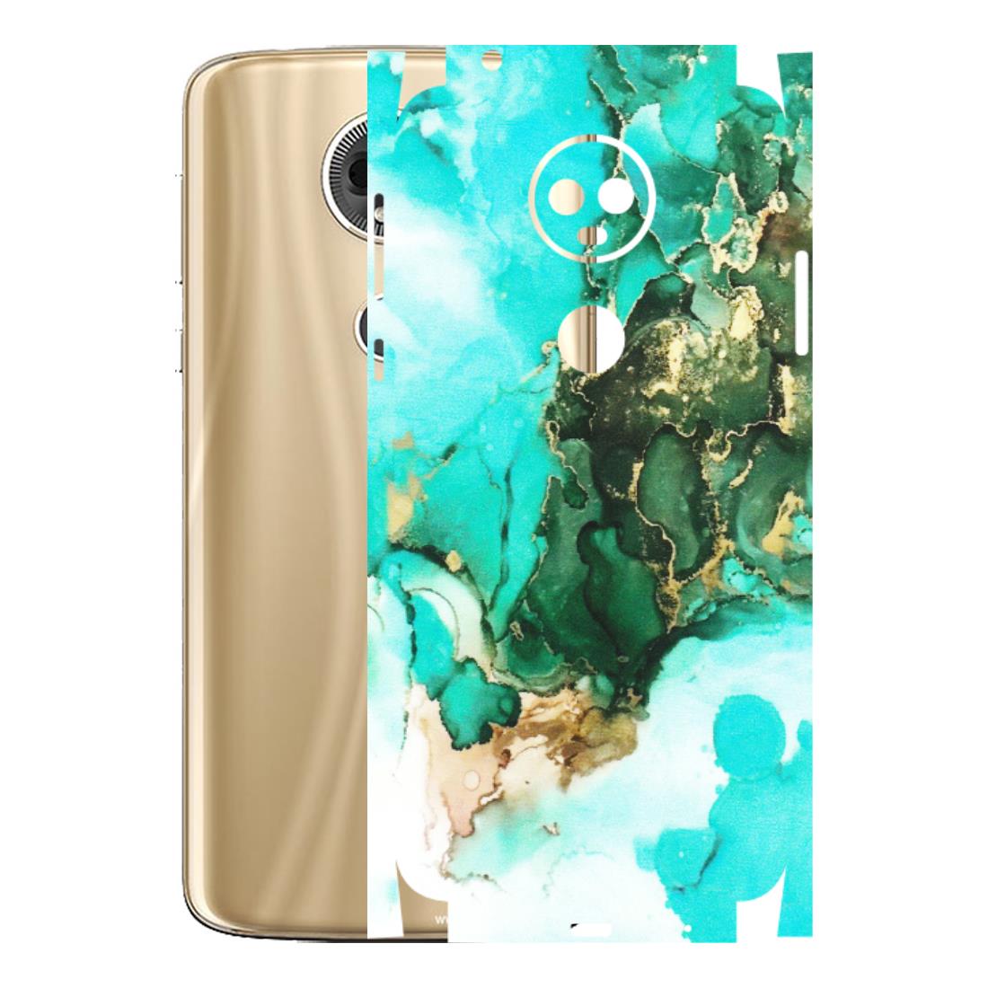 Motorola Phone Skins (All Models) - The Blue Gold Marble - Matte Finish (M-124) Motorola Moto E5 Plus