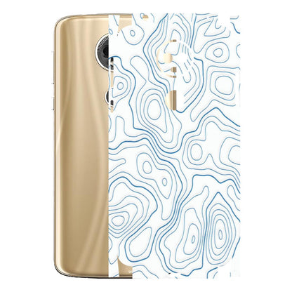 Motorola Phone Skins (All Models) - Blue And White Swirls - Matte Finish (M-139) Motorola Moto E5 Plus