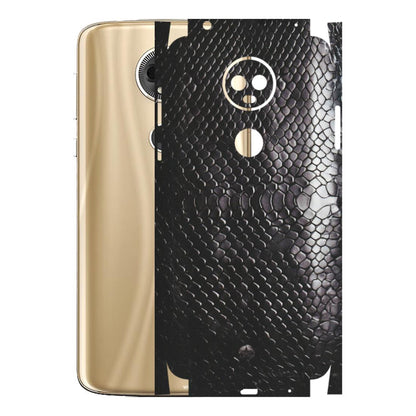 Motorola Phone Skins (All Models) - Black Snack Leather - Matte Finish (M-147) Motorola Moto E5 Plus