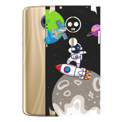 Motorola Phone Skins (All Models) - Astronaut Vibing Toon Running - Matte Finish (M-39) Motorola Moto E5 Plus