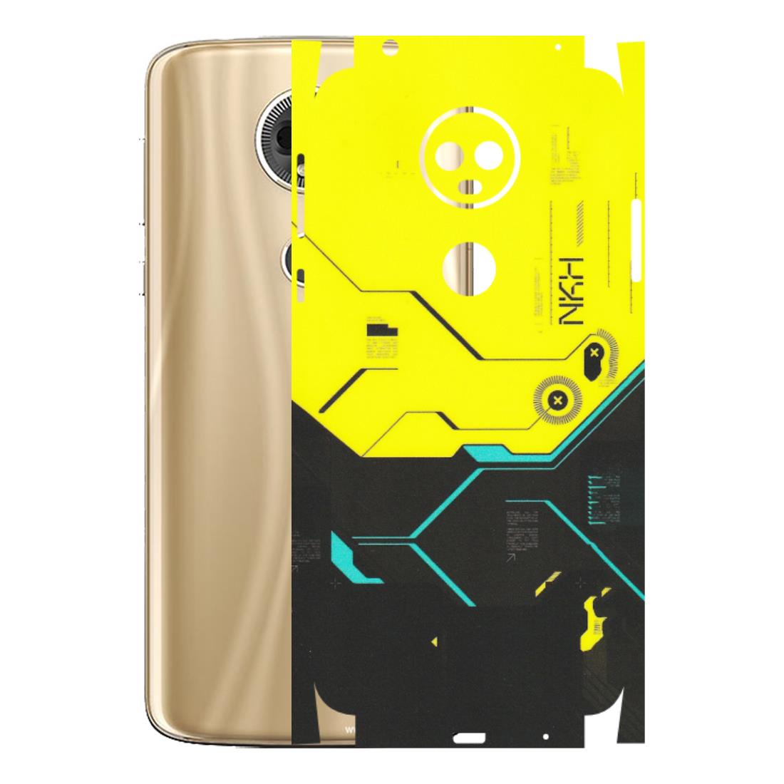 Motorola Phone Skins (All Models) - Black Yellow Technica - Matte Finish (M-53) Motorola Moto E5 Plus