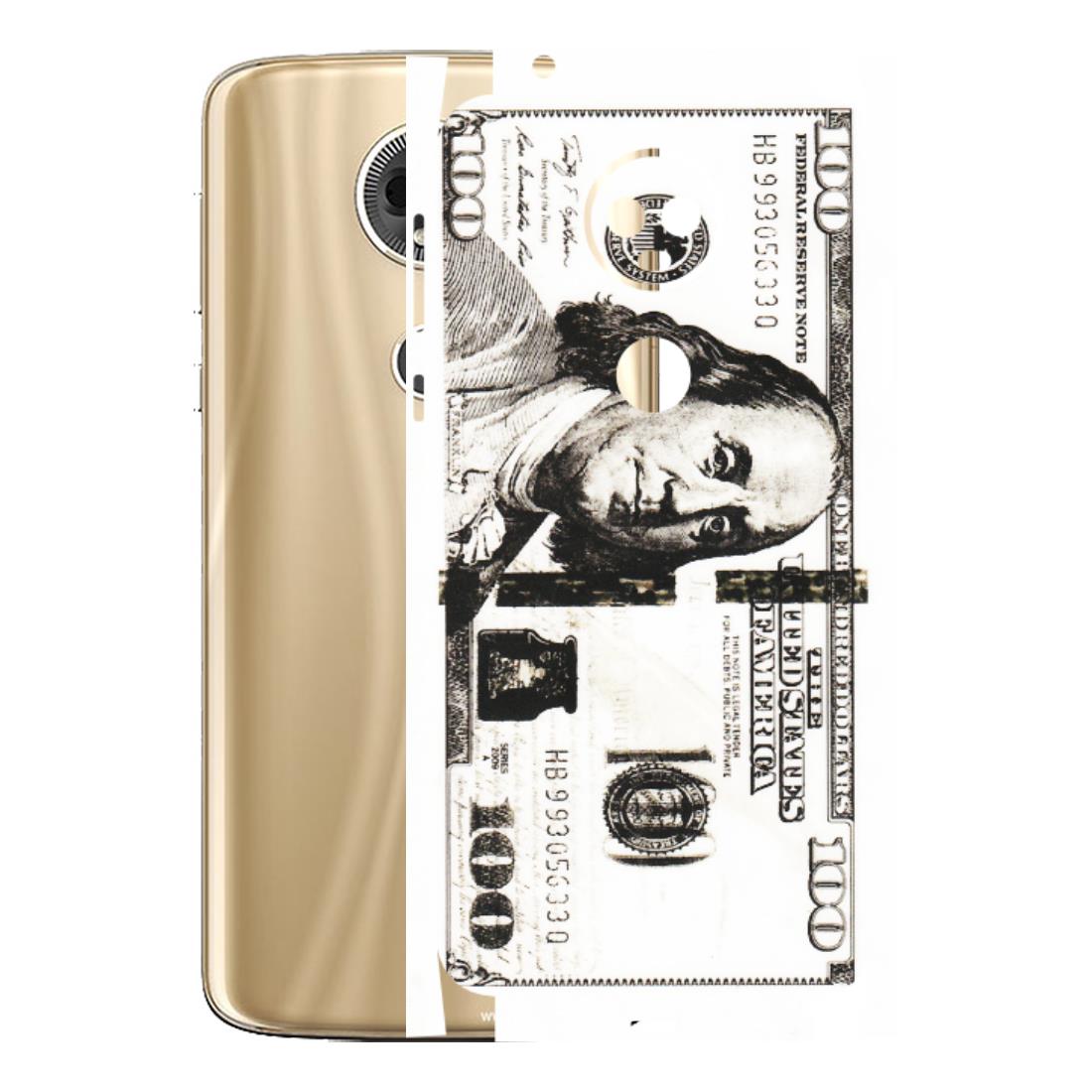 Motorola Phone Skins (All Models) - 100 Dollar Currency - Transparent Finish (T-01) Motorola Moto E5 Plus