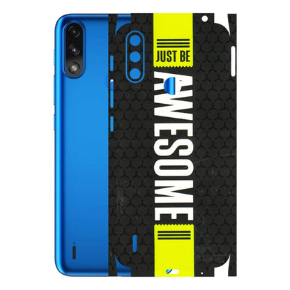 Motorola Phone Skins (All Models) - Just Be Awesome - 3D Embossed Finish (L-101) Motorola Moto E7 Power