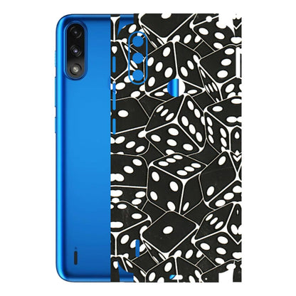 Motorola Phone Skins (All Models) - Big Black Dices - 3D Embossed Finish (L-106) Motorola Moto E7 Power