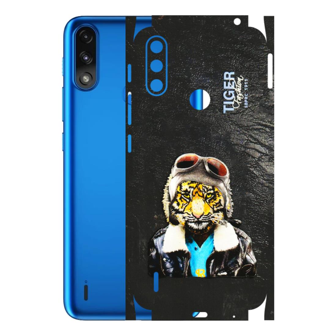 Motorola Phone Skins (All Models) - Rider Tiger - 3D Embossed Finish (L-113) Motorola Moto E7 Power