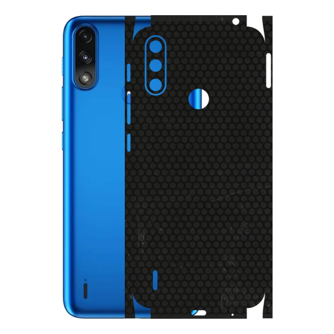 Motorola Phone Skins (All Models) - Black honeycomb - 3D Embossed Finish (L-114) Motorola Moto E7 Power