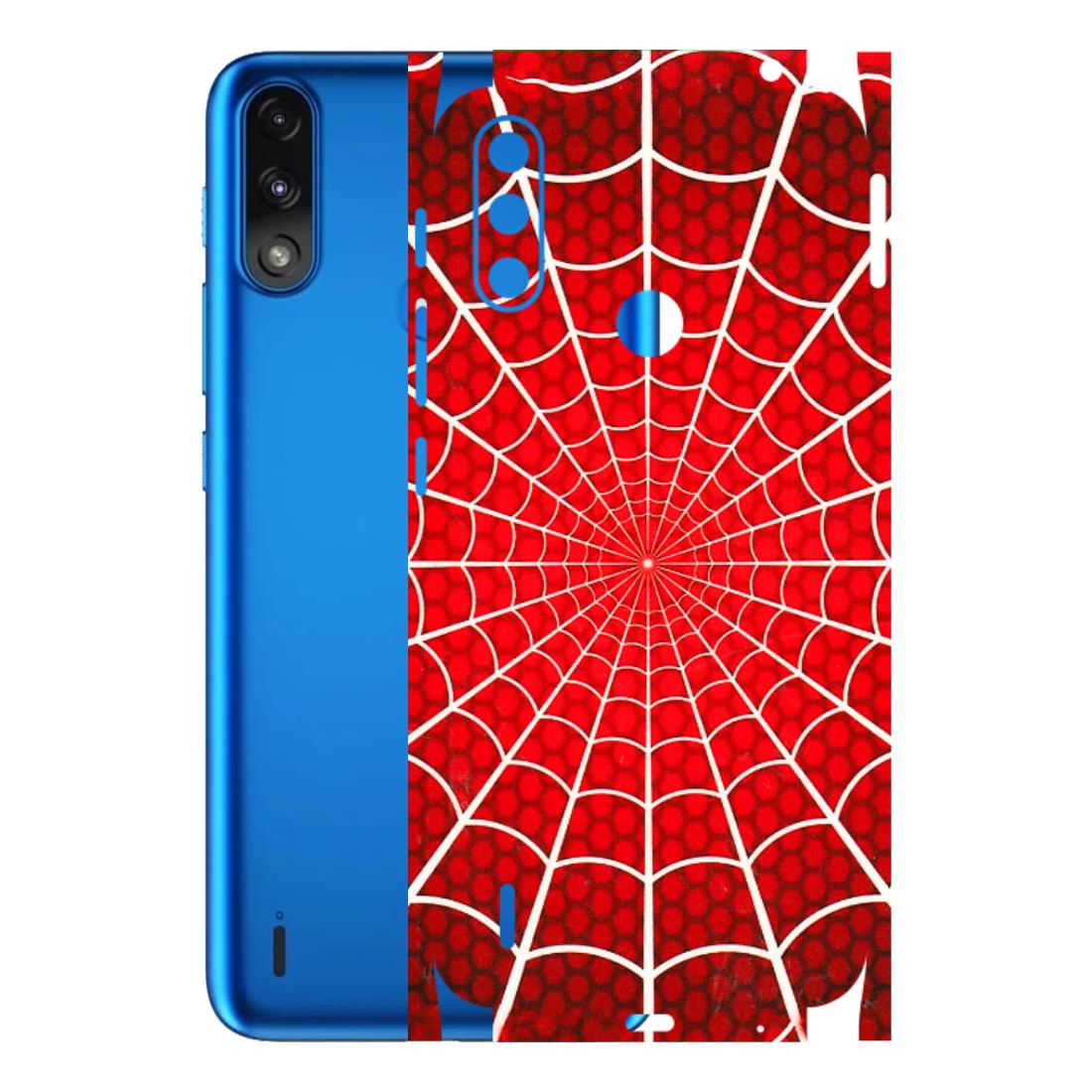 Motorola Phone Skins (All Models) - Classic Spidey Web - 3D Embossed Finish (L-115) Motorola Moto E7 Power