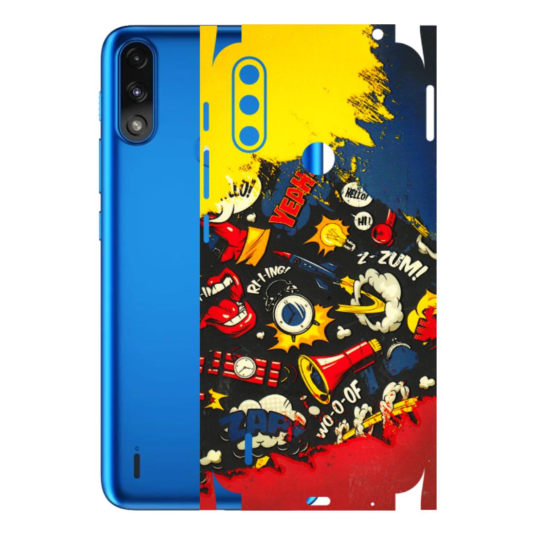 Motorola Phone Skins (All Models) - Pacific Doodle Art - 3D Embossed Finish (L-120) Motorola Moto E7 Power