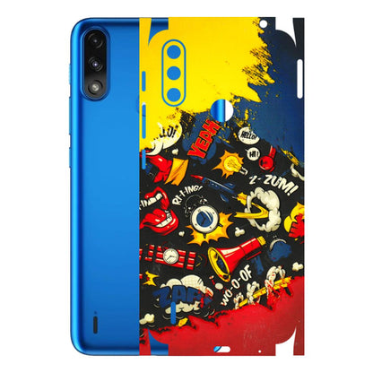 Motorola Phone Skins (All Models) - Pacific Doodle Art - 3D Embossed Finish (L-120) Motorola Moto E7 Power