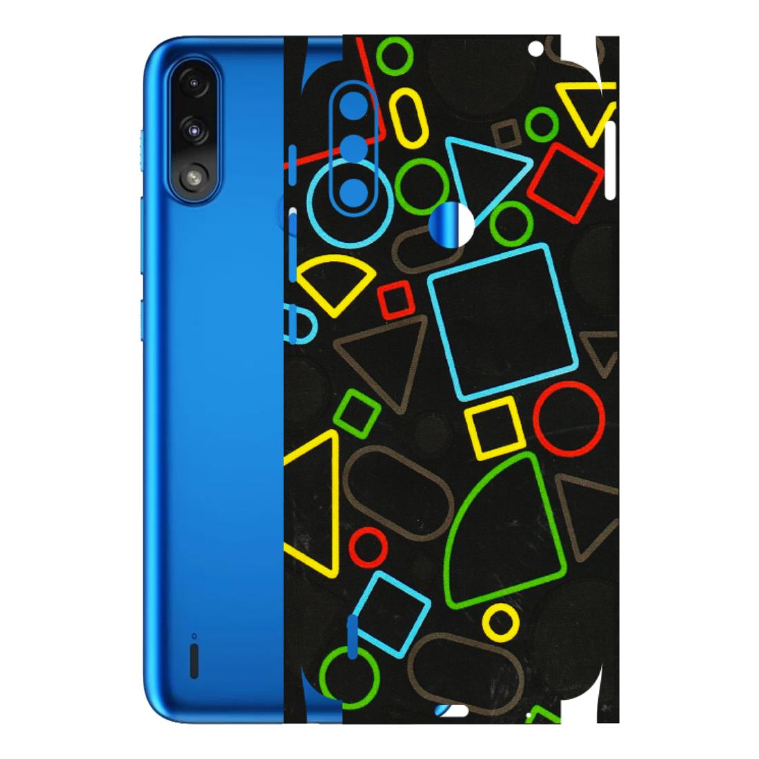 Motorola Phone Skins (All Models) - Black Shapes - 3D Embossed Finish (L-131) Motorola Moto E7 Power