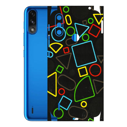 Motorola Phone Skins (All Models) - Black Shapes - 3D Embossed Finish (L-131) Motorola Moto E7 Power
