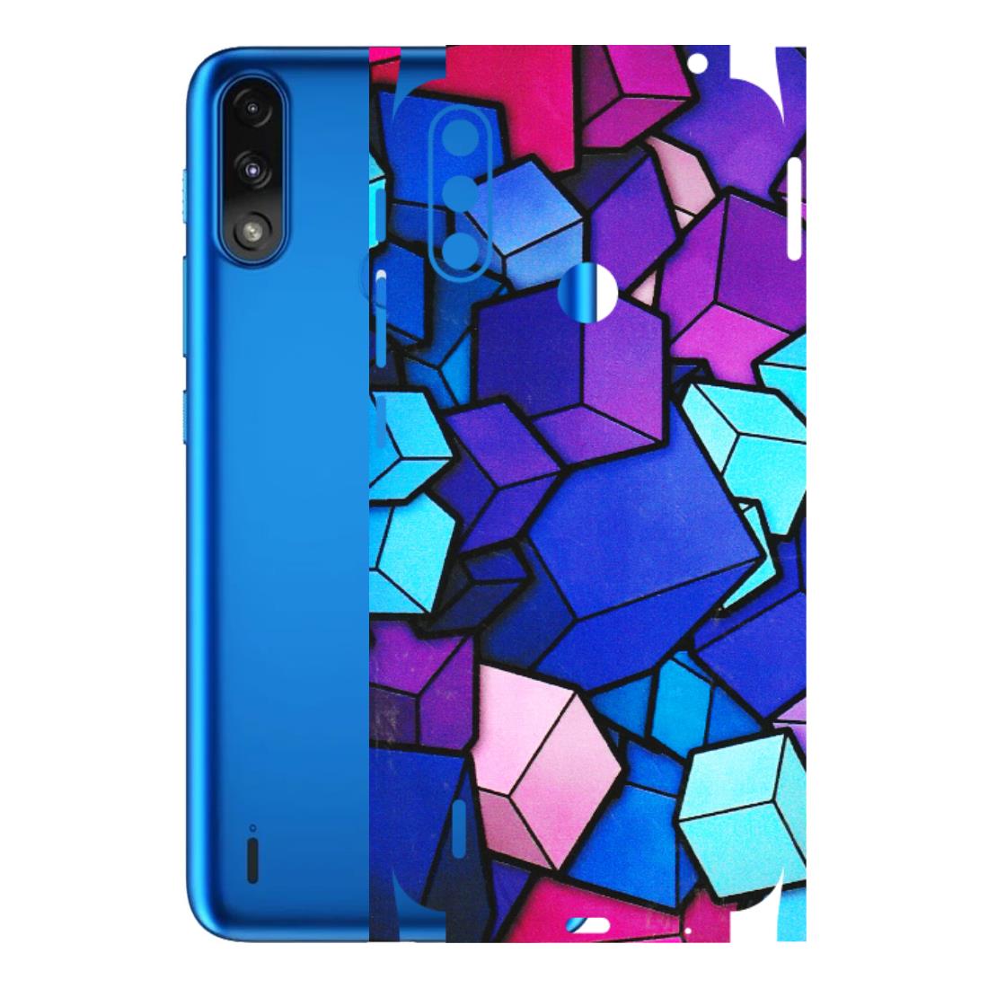 Motorola Phone Skins (All Models) - Cube Doodle - 3D Embossed Finish (L-141) Motorola Moto E7 Power