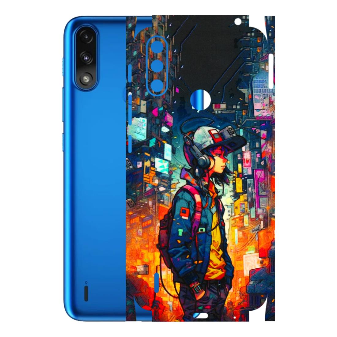 Motorola Phone Skins (All Models) - Street Anime Guy - 3D Embossed Finish (L-158) Motorola Moto E7 Power
