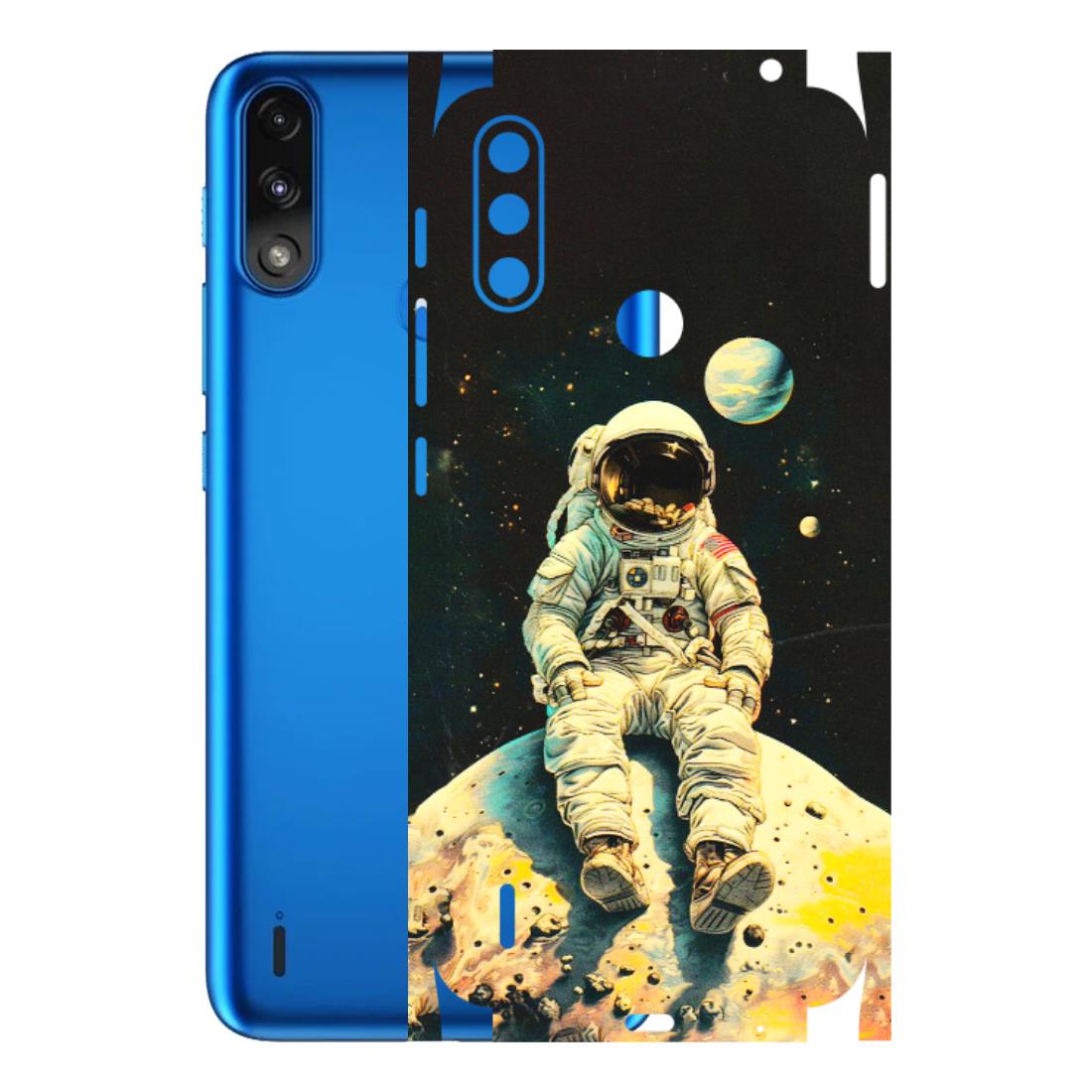 Motorola Phone Skins (All Models) - Astronaut in Space - 3D Embossed Finish (L-16) Motorola Moto E7 Power