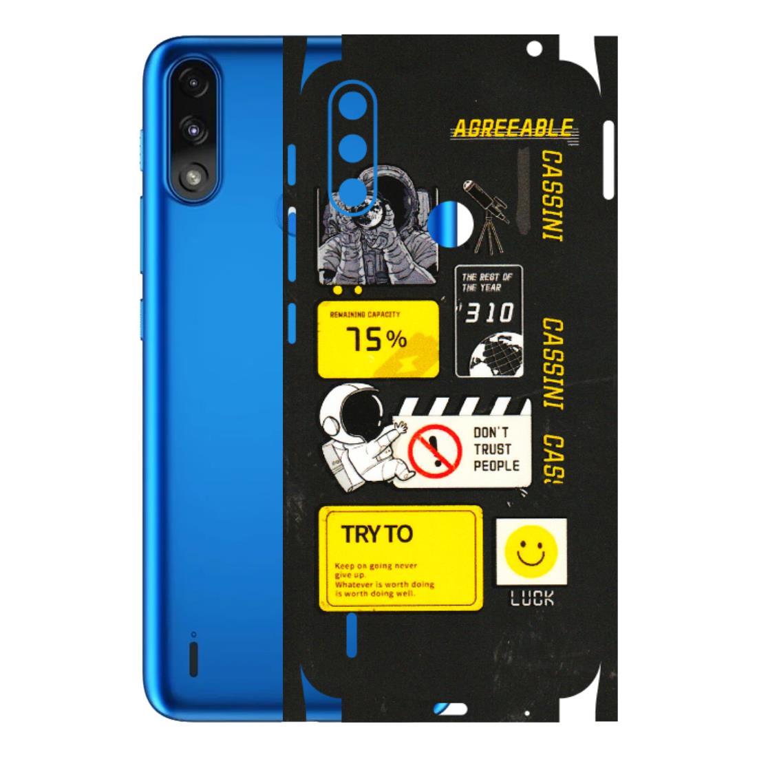 Motorola Phone Skins (All Models) - Black Cassini - 3D Embossed Finish (L-161) Motorola Moto E7 Power