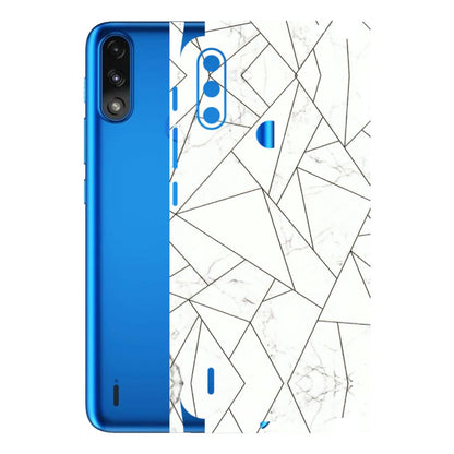 Motorola Phone Skins (All Models) - Luxury White Marble Effect - 3D Embossed Finish (L-168) Motorola Moto E7 Power