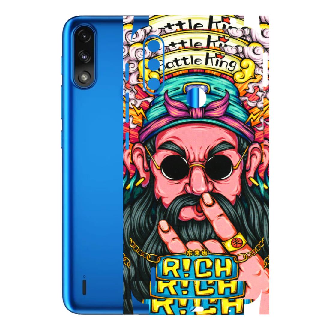 Motorola Phone Skins (All Models) - Battle King Dude Face - 3D Embossed Finish (L-178) Motorola Moto E7 Power