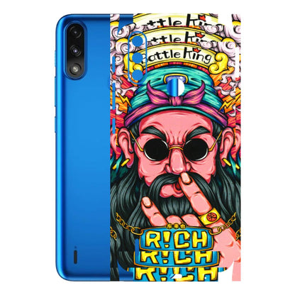 Motorola Phone Skins (All Models) - Battle King Dude Face - 3D Embossed Finish (L-178) Motorola Moto E7 Power