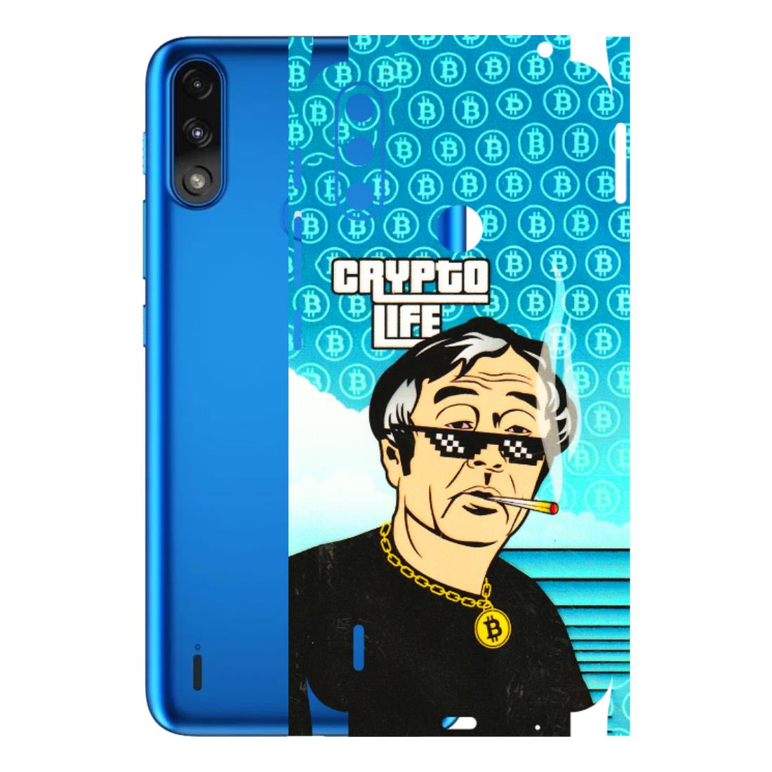 Motorola Phone Skins (All Models) - Crypto Thug Life - 3D Embossed Finish (L-179) Motorola Moto E7 Power
