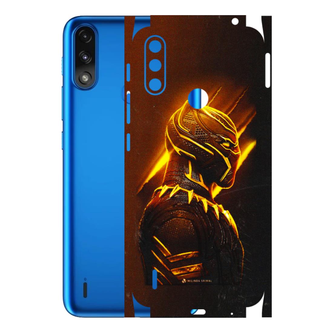 Motorola Phone Skins (All Models) - Gold Black Panther - 3D Embossed Finish (L-181) Motorola Moto E7 Power