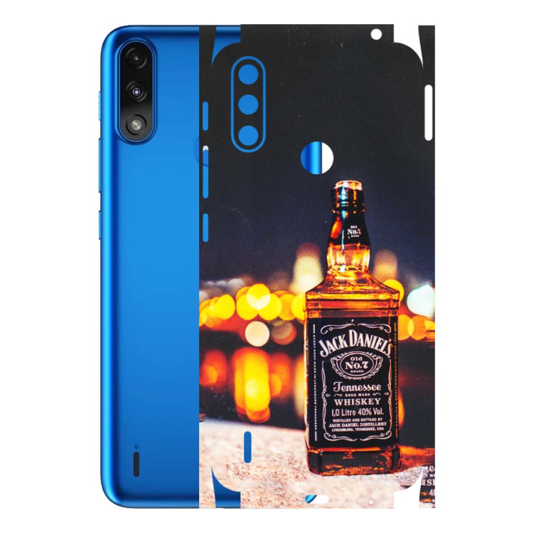Motorola Phone Skins (All Models) - JD Whiskey Bottle - 3D Embossed Finish (L-20) Motorola Moto E7 Power