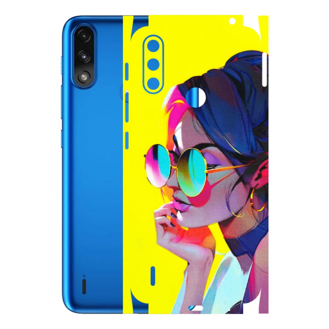 Motorola Phone Skins (All Models) - Bold Stylish Girl - 3D Embossed Finish (L-222) Motorola Moto E7 Power