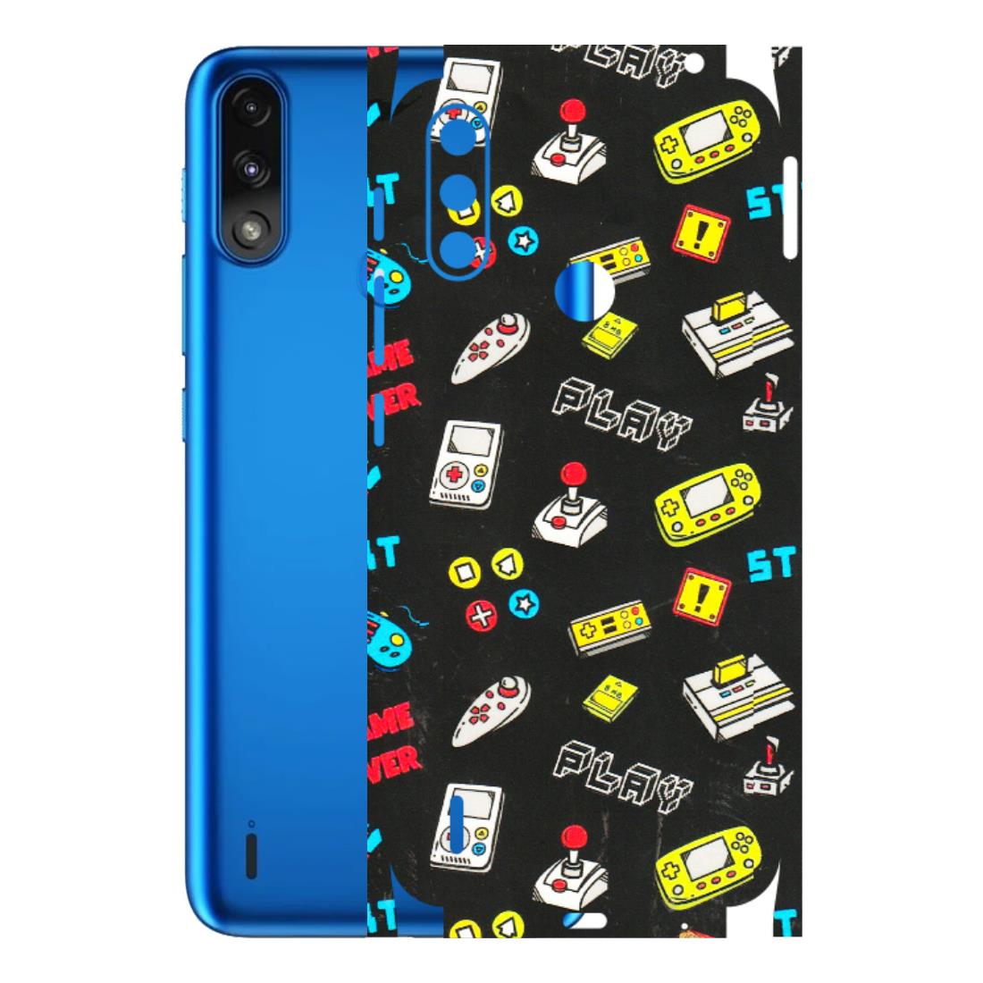 Motorola Phone Skins (All Models) - Gaming Doodles - 3D Embossed Finish (L-224) Motorola Moto E7 Power