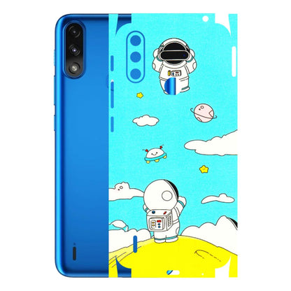 Motorola Phone Skins (All Models) - Blue Skies Astro Float - 3D Embossed Finish (L-230) Motorola Moto E7 Power
