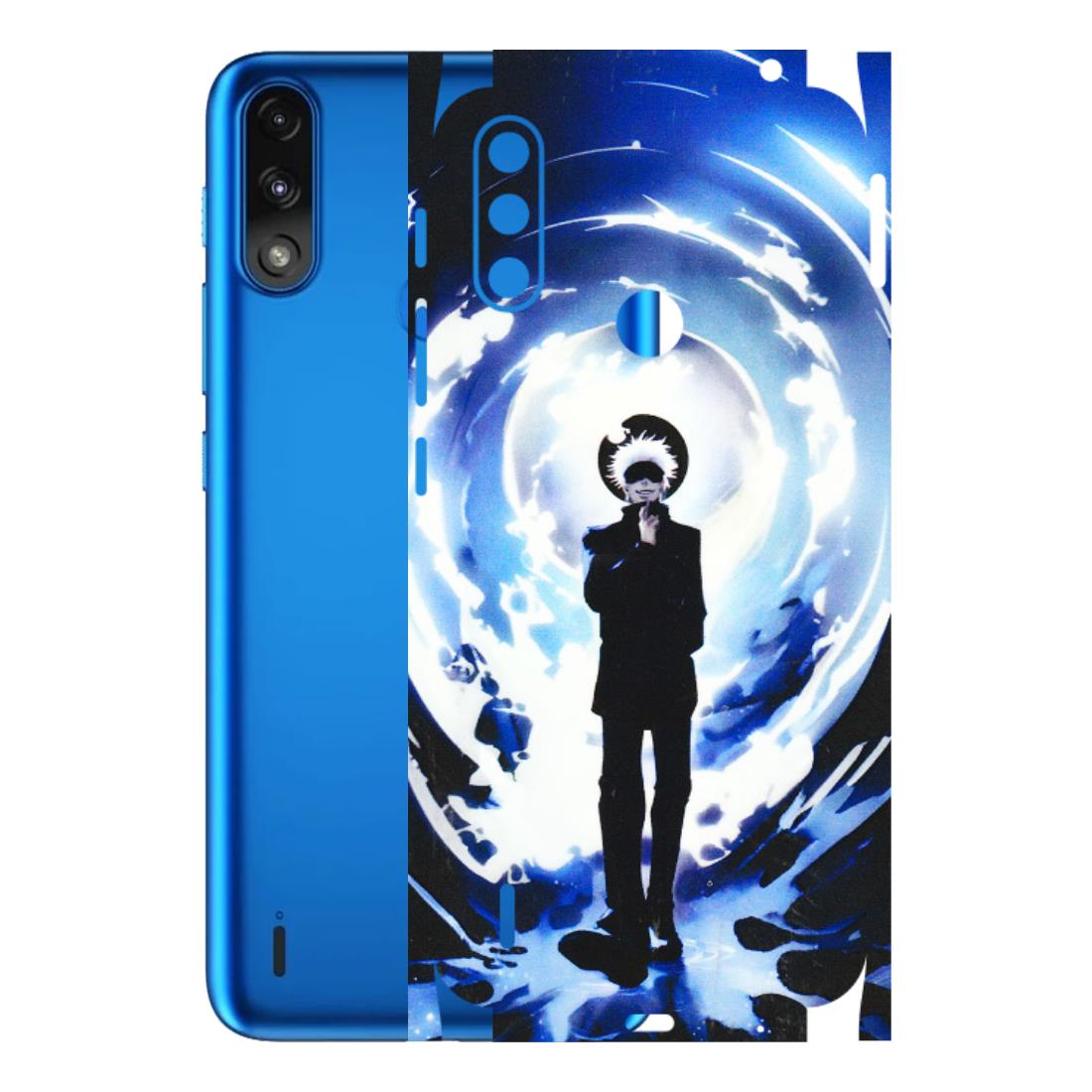 Motorola Phone Skins (All Models) - Satoru Gojo Dark Blue - 3D Embossed Finish (L-235) Motorola Moto E7 Power