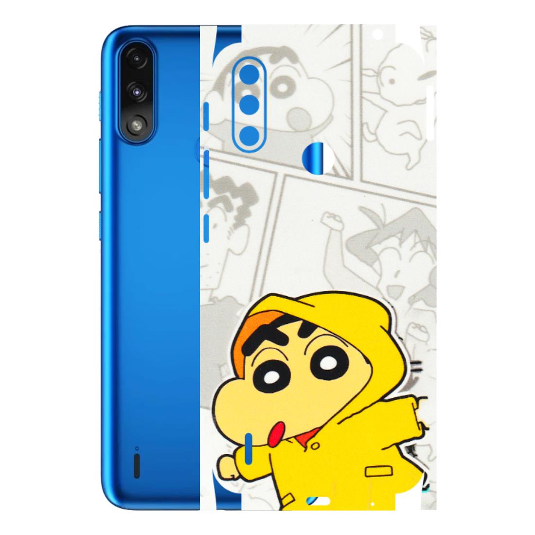 Motorola Phone Skins (All Models) - Yellow Shinchan Comic - 3D Embossed Finish (L-246) Motorola Moto E7 Power