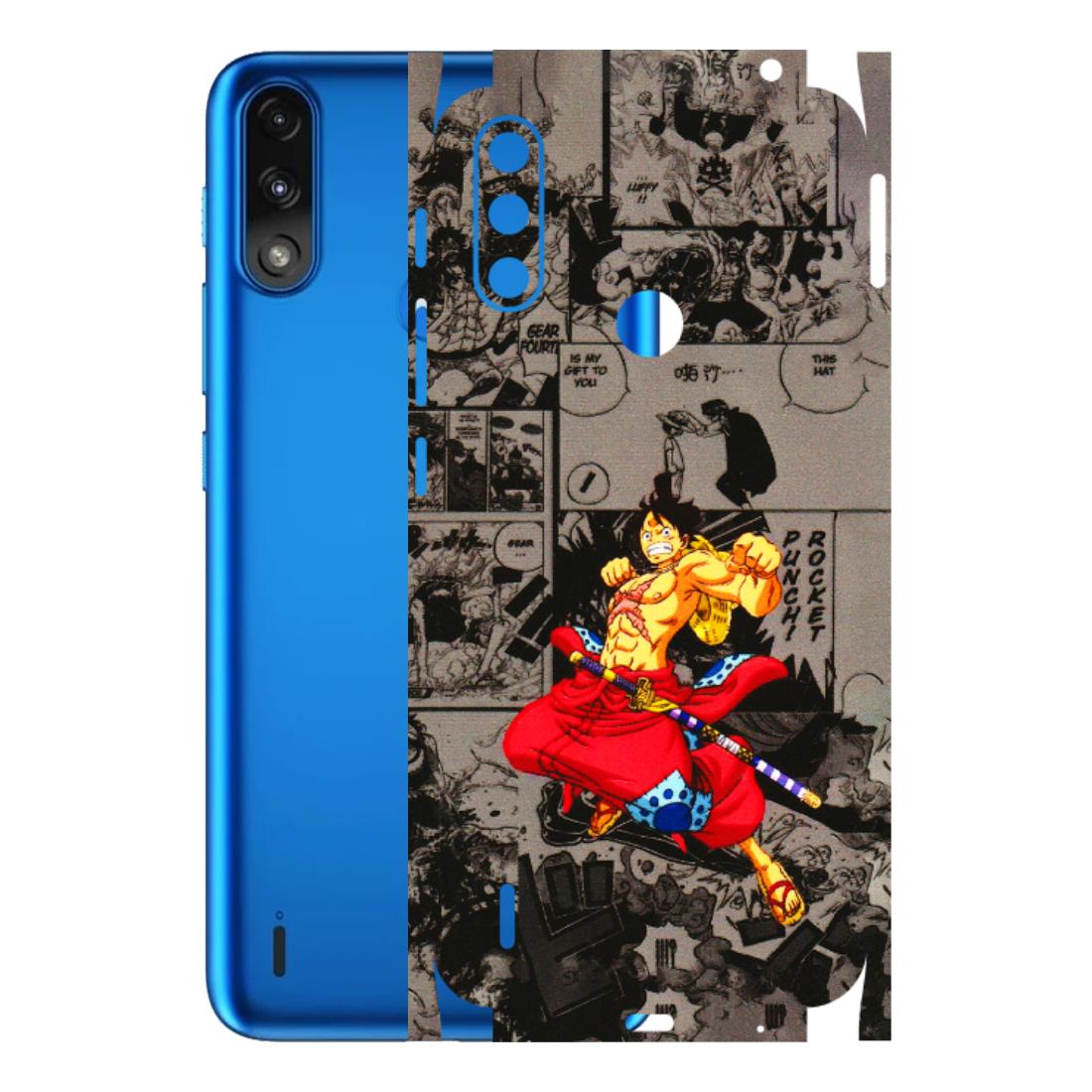 Motorola Phone Skins (All Models) - One Piece Rocket Punch Manga - 3D Embossed Finish (L-25) Motorola Moto E7 Power