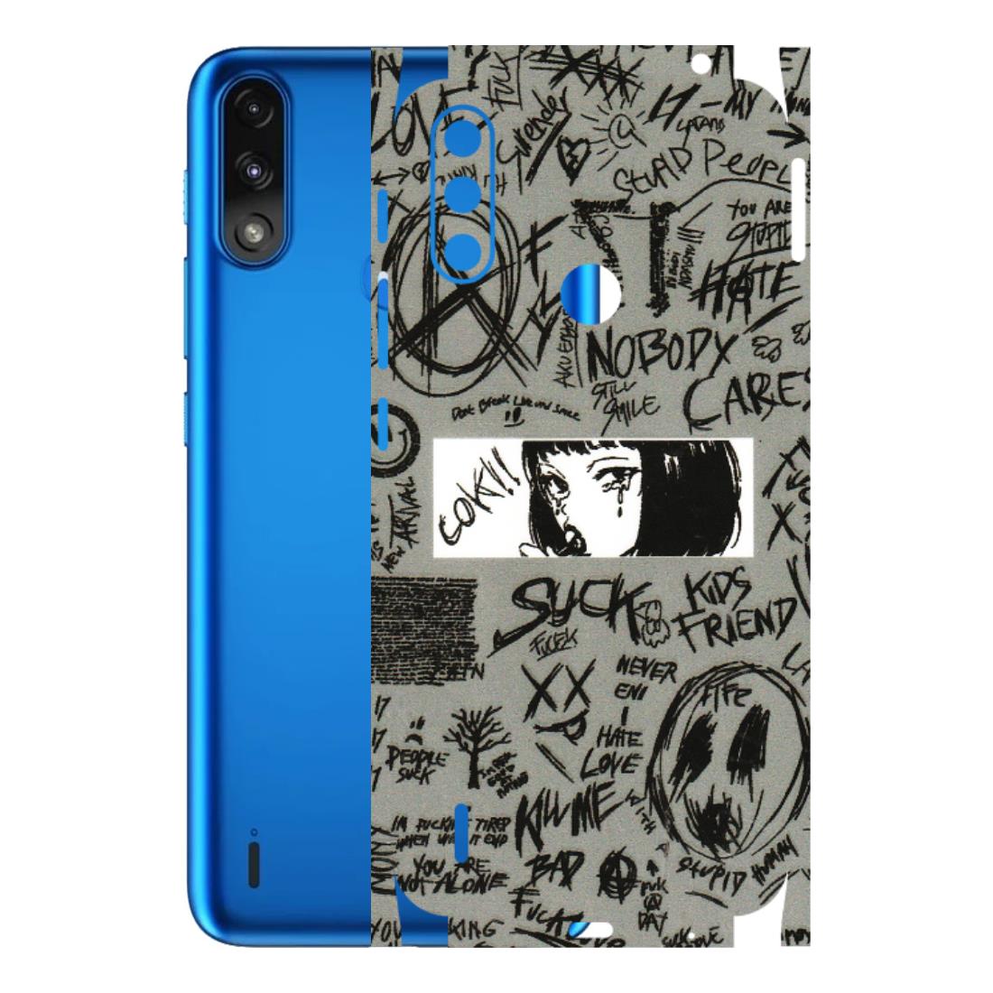 Motorola Phone Skins (All Models) - Never Have Love Anime - 3D Embossed Finish (L-260) Motorola Moto E7 Power