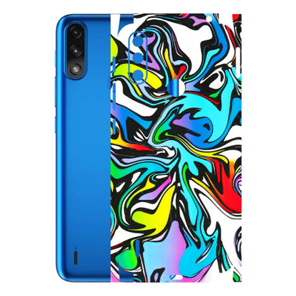 Motorola Phone Skins (All Models) - Abstract Colour Paints - 3D Embossed Finish (L-271) Motorola Moto E7 Power