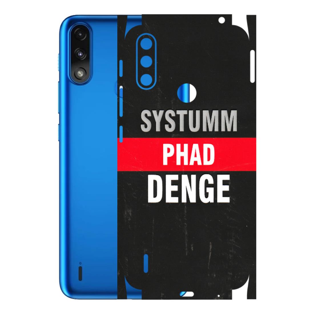 Motorola Phone Skins (All Models) - Systumm Phad Denge - 3D Embossed Finish (L-278) Motorola Moto E7 Power