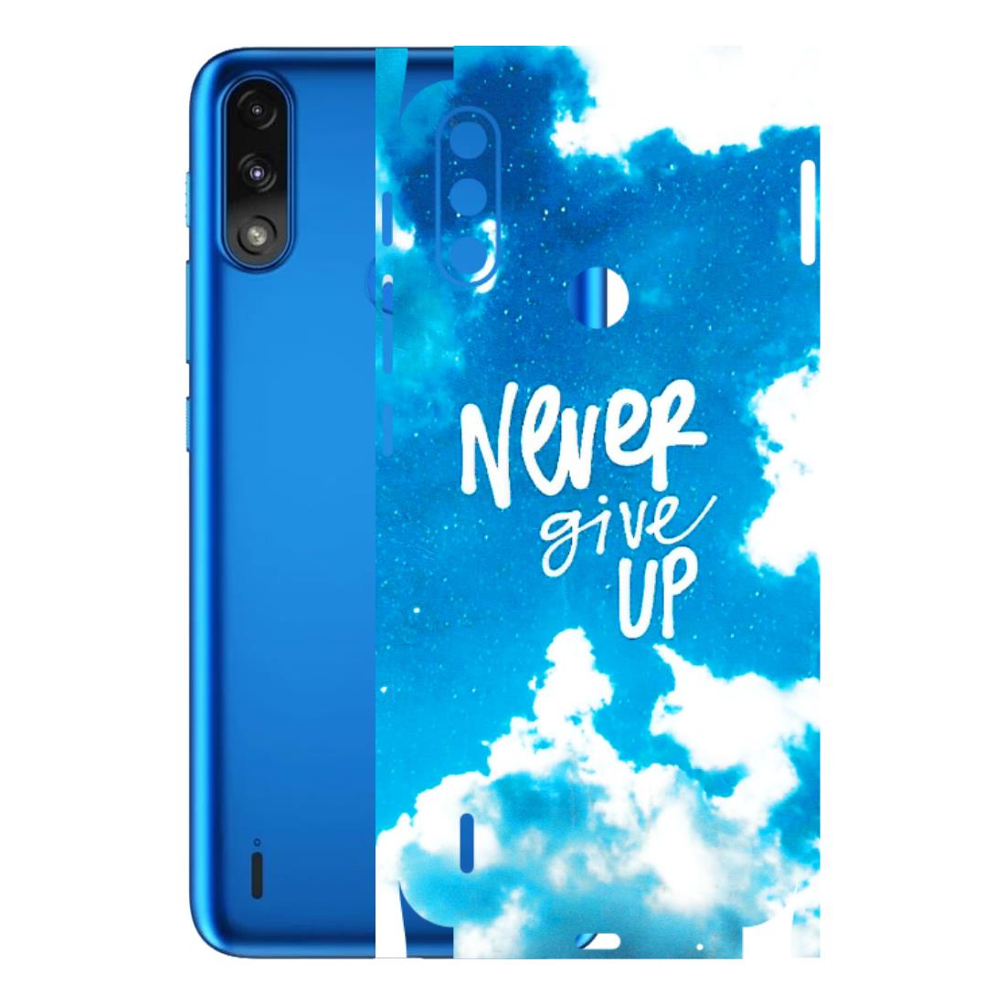 Motorola Phone Skins (All Models) - Never Give Up - 3D Embossed Finish (L-279) Motorola Moto E7 Power