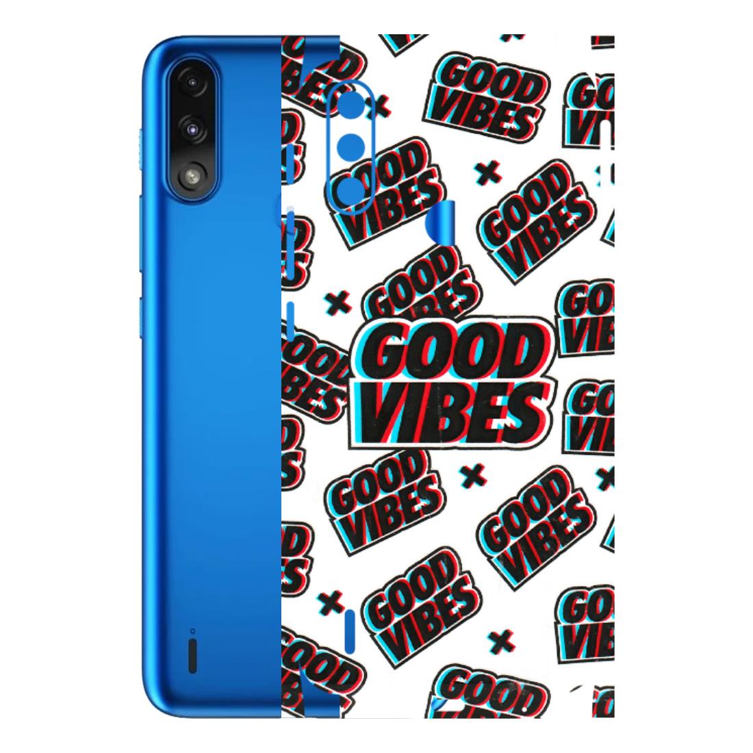 Motorola Phone Skins (All Models) - Good Vibes - 3D Embossed Finish (L-282) Motorola Moto E7 Power