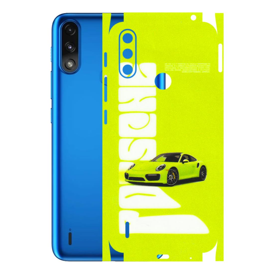 Motorola Phone Skins (All Models) - Lime Green Porche - 3D Embossed Finish (L-30) Motorola Moto E7 Power