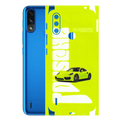 Motorola Phone Skins (All Models) - Lime Green Porche - 3D Embossed Finish (L-30) Motorola Moto E7 Power