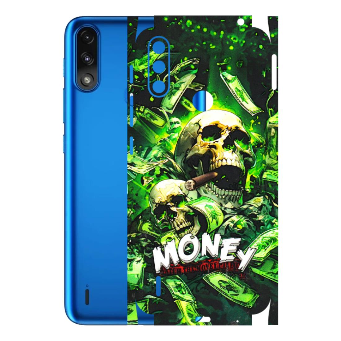 Motorola Phone Skins (All Models) - Skull Money - 3D Embossed Finish (L-303) Motorola Moto E7 Power