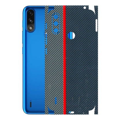 Motorola Phone Skins (All Models) - Blue Sober Lines - 3D Embossed Finish (L-305) Motorola Moto E7 Power