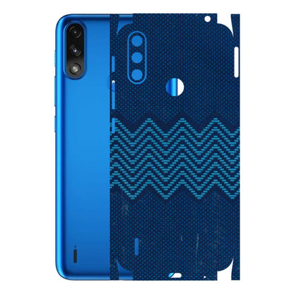 Motorola Phone Skins (All Models) - Blue Sober Waves - 3D Embossed Finish (L-306) Motorola Moto E7 Power