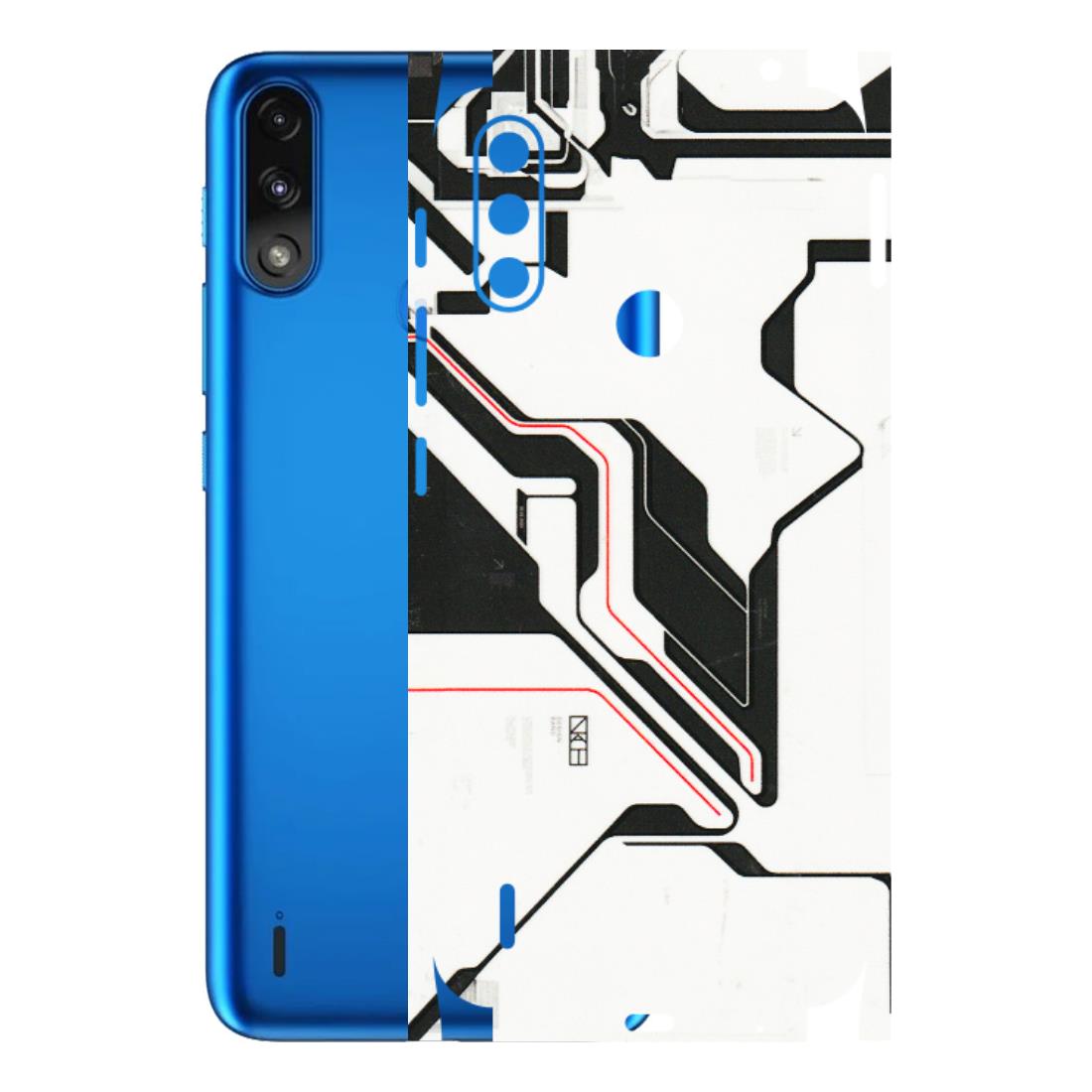 Motorola Phone Skins (All Models) - White Techy Logo - 3D Embossed Finish (L-312) Motorola Moto E7 Power