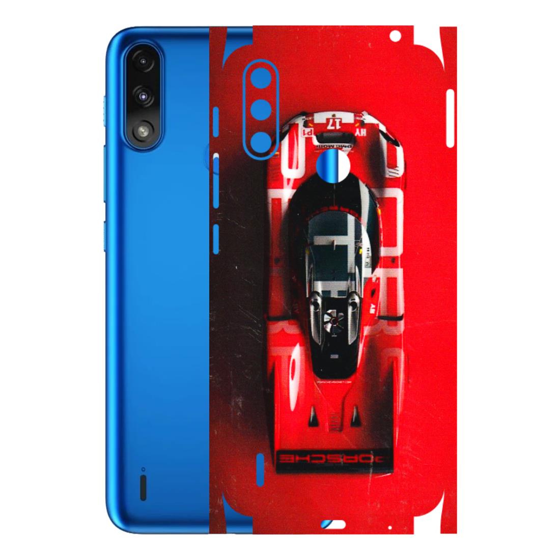 Motorola Phone Skins (All Models) - Red Porsche Car Logo - 3D Embossed Finish (L-315) Motorola Moto E7 Power