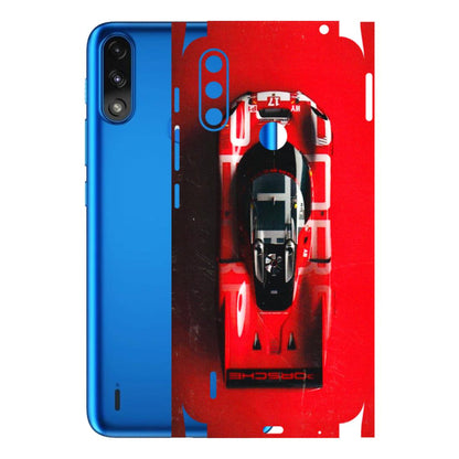 Motorola Phone Skins (All Models) - Red Porsche Car Logo - 3D Embossed Finish (L-315) Motorola Moto E7 Power