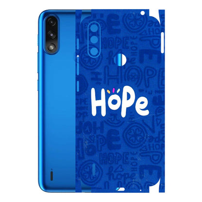 Motorola Phone Skins (All Models) - Hope Doodles Blue - 3D Embossed Finish (L-43) Motorola Moto E7 Power