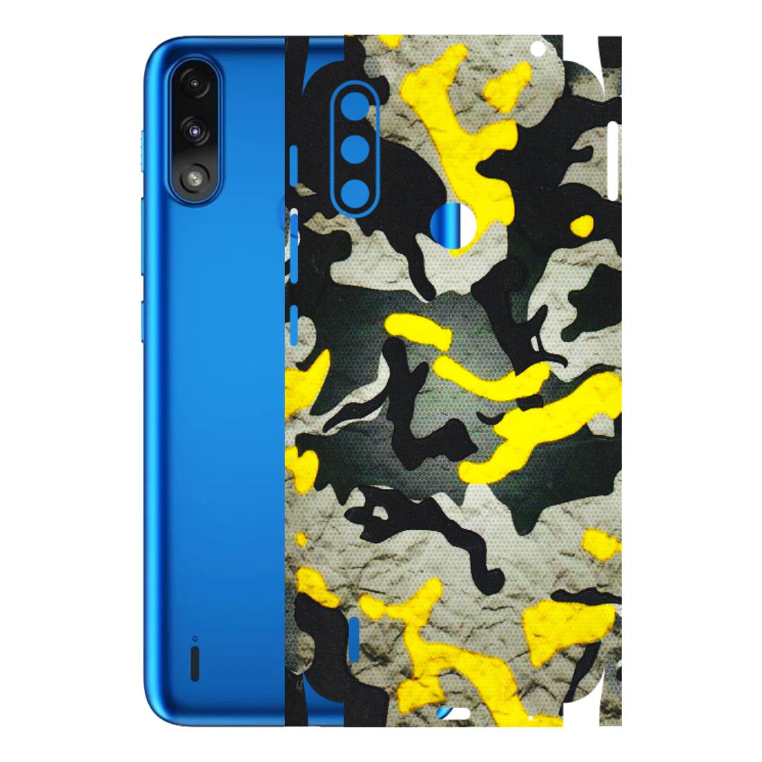 Motorola Phone Skins (All Models) - Yellow Camouflage - 3D Embossed Finish (L-61) Motorola Moto E7 Power