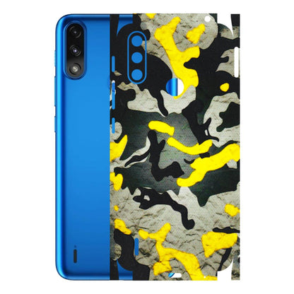 Motorola Phone Skins (All Models) - Yellow Camouflage - 3D Embossed Finish (L-61) Motorola Moto E7 Power